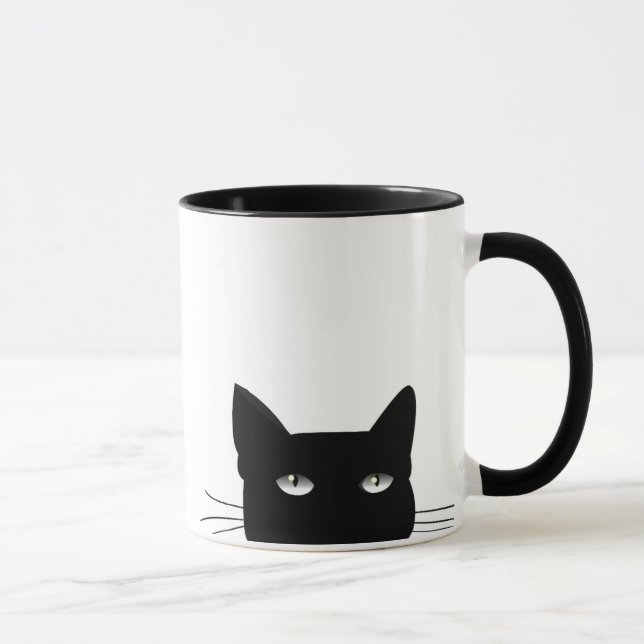 CANECA PEGANDO UM CAFÉ DE GATO PRETO (Direita)