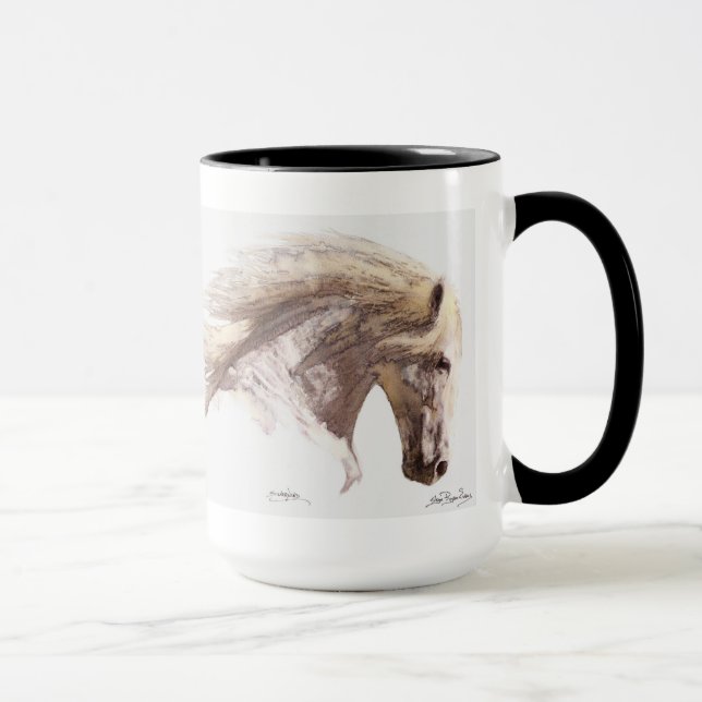 Caneca Pegasus Stallion Fine Art Mug, Cavalo Branco (Direita)