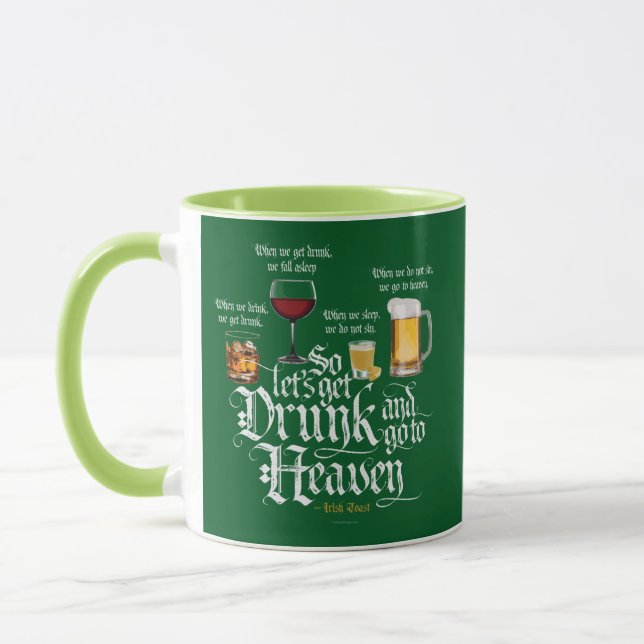 Caneca Pegue Bebado E Vá Para O Céu (Brinde Bebendo Irlan (Esquerda)
