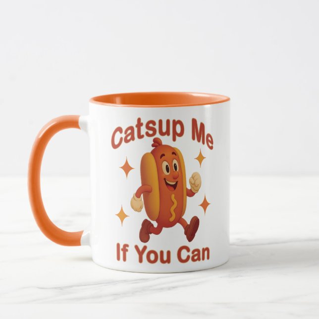 Caneca Pegue-Me Se Puder Engraçado Cachorro Quente - Ketc (Esquerda)