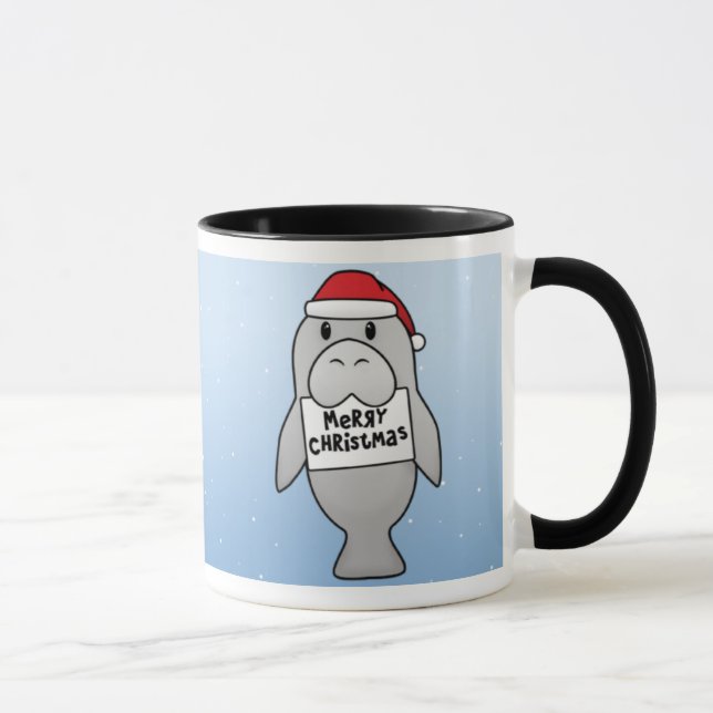 Caneca Peixe-boi do Natal de Kawaii (Direita)