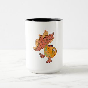 Caneca Peixe Dourado Arte Popular Caprichosa Fantasia B