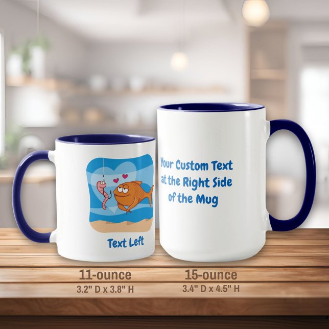 Caneca Peixe e isco no amor (Criador carregado)