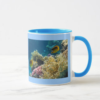 Caneca Peixes amarelos e pretos da borboleta