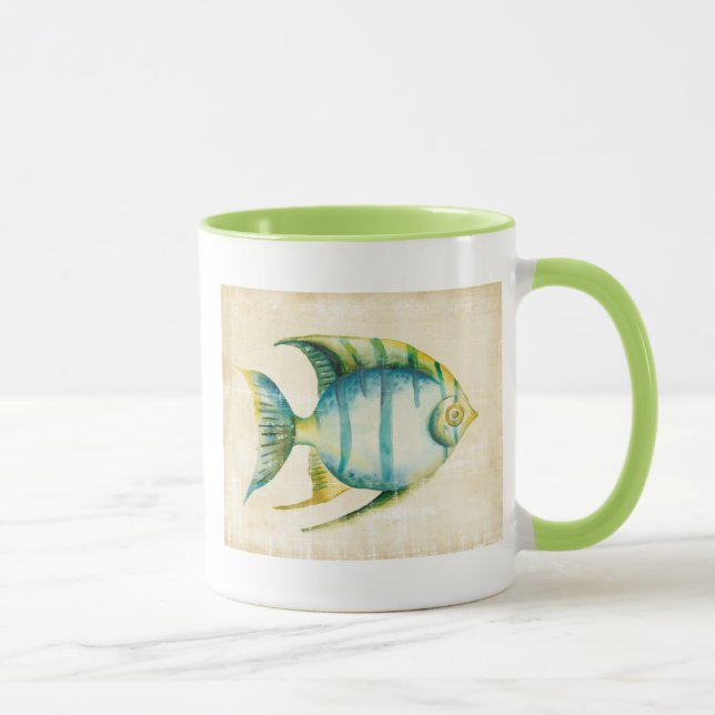 Caneca Peixes de Aquário Azul e Amarelo (Direita)