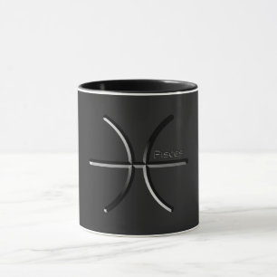 Caneca PEIXES, Design abstrato do Sinal Zodíaco, T-Shi