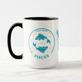 Caneca Peixes personalizados Zodiac 15 oz Coffee Mug