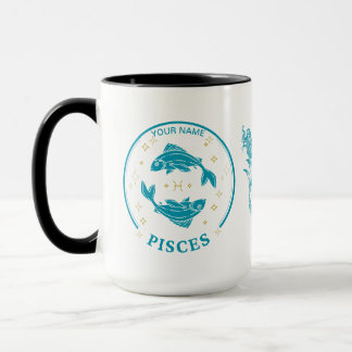 Caneca Peixes personalizados Zodiac 15 oz Coffee Mug