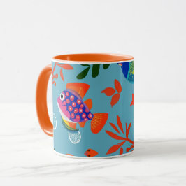 Caneca Peixes Tropicais Coloridos Submarinos