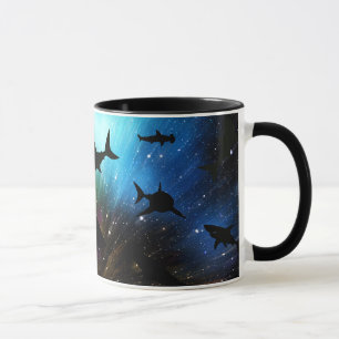Caneca Peixes-tubarão-frade-modernos baleia-do-mar sob a