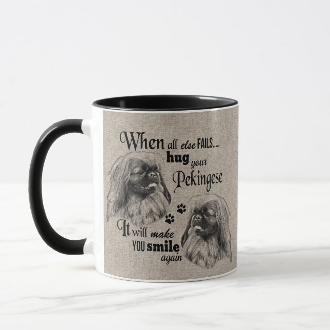 Caneca Pekingese art quando tudo falha aspas (Esquerda)