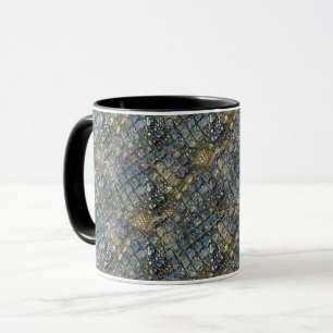 Caneca Pele de crocodilo imitação. Estampa animal.