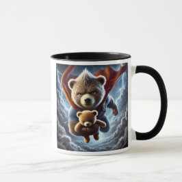 Caneca Peluche ours et ourson super héros.