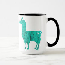 Caneca peludo do lama de turquesa