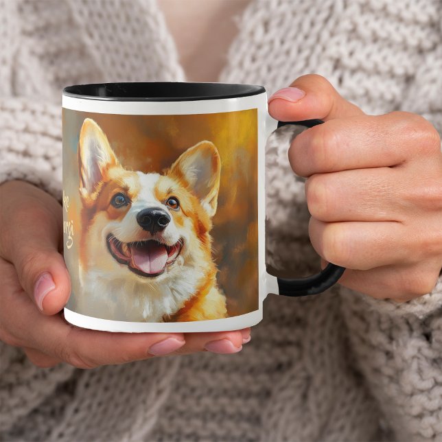 Caneca Pembroke Welsh Corgi Dog em Abstrato (Criador carregado)