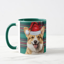 Caneca Pembroke Welsh Corgi Xadrez Natal