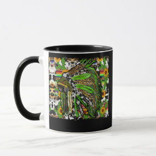 Caneca Penacho de Pena Indígena Ocidental Nativo American