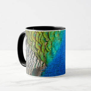 Caneca Penas de Pavão IV Natureza Abstrata Colorida