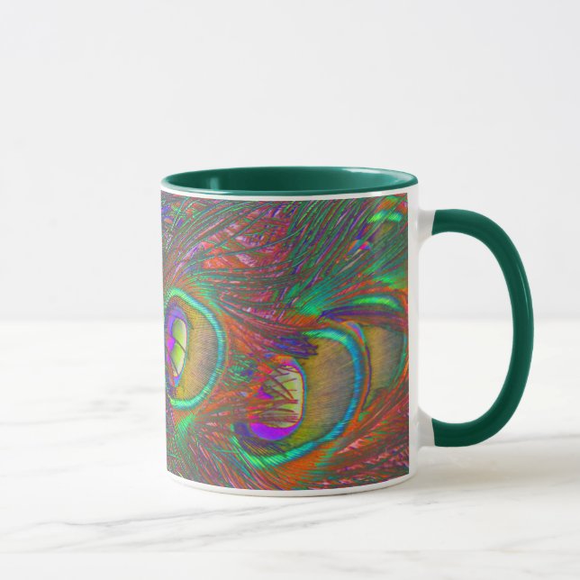 Caneca Penas de Peacock de Natal Mug (Direita)
