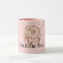 Caneca Penas Flóridas Rosa-Esbranquiçadas, Sonhadora