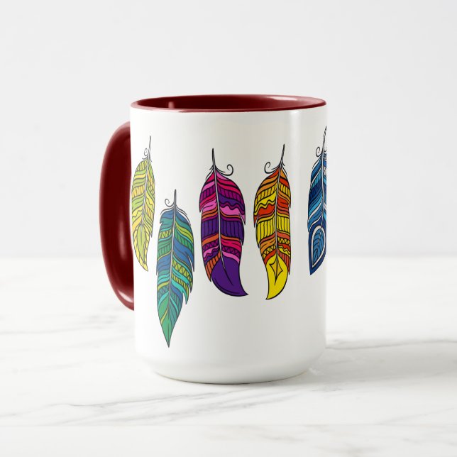 Caneca Penas Mug (Frente Esquerda)
