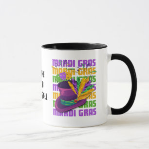 Caneca Penas Personalizadas para Cartola de MARDI GRAS