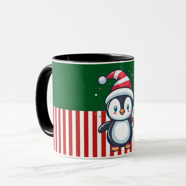 Caneca Penguin with Candy Cane (Frente Esquerda)