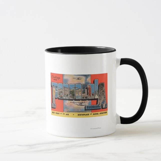 Caneca Pensacola, Flórida - Cenas com Letras Grandes (Direita)