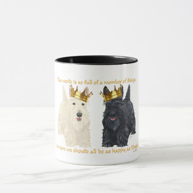Caneca Pensamentos felizes do Terriers escocês (Centro)