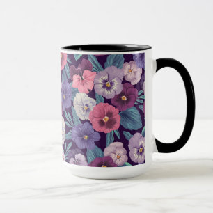Caneca Penseiras coloridas sobre violeta profundo