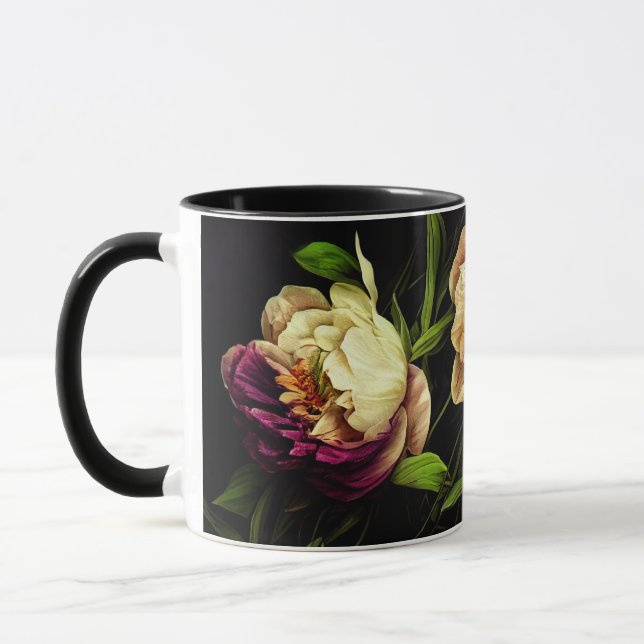 Caneca Peões Elegantes e Rosas Café (Esquerda)