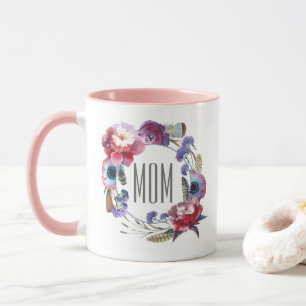 Caneca Peônia do Wildflower floral com dia das mães das
