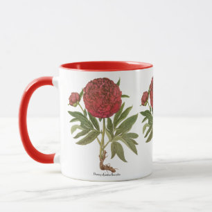 Caneca Peônias Antigas, Flores de Peônia por Basilius Bes