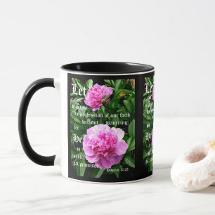 Caneca Peônias de Pearl com hebraicos 10:23