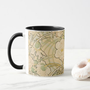 Caneca Peônias por Alphonse Mucha, Arte Novo Antigo