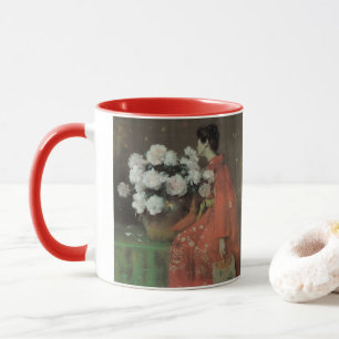 Caneca Peônias por William Merritt Chase, Arte Fino Vinta