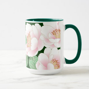 Caneca Pêonias Rosa Japonesas - Kimono Floral
