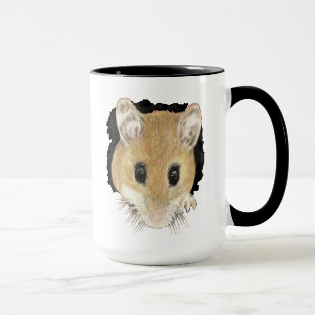 Caneca Pequena Aquarela Pet Pocket Rato Arte Animal (Direita)