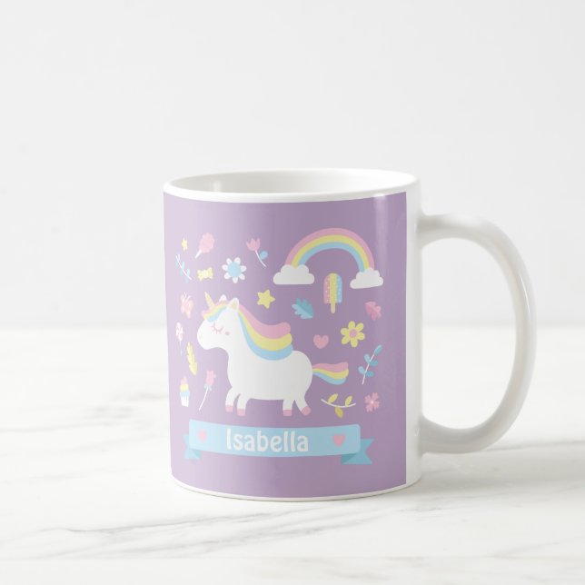 Caneca pequena bonito das meninas do arco-íris do (Direita)