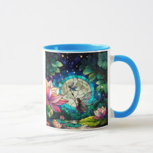 Caneca Pequena Fada de Vidro Colorido Com Libélula