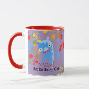 Caneca Pequena Festa Monstro e Festa de Aniversário com c