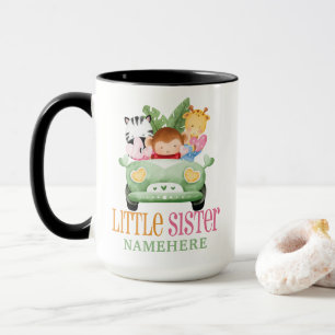 Caneca Pequena Irmã Selva Safari Animais Amigos no Carro