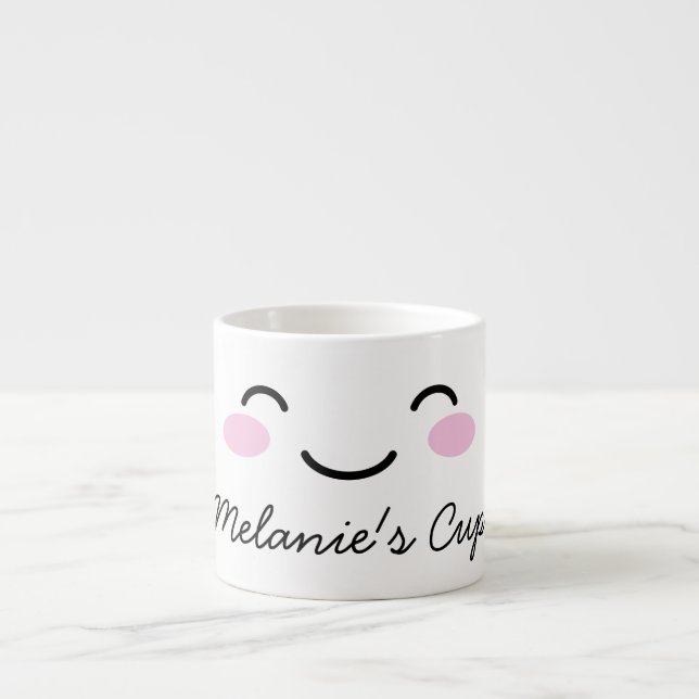 Caneca pequena para crianças com rosto de desenho  (Frente)