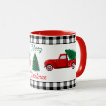 Pequeno Caminhão Vermelho e Árvore de Natal