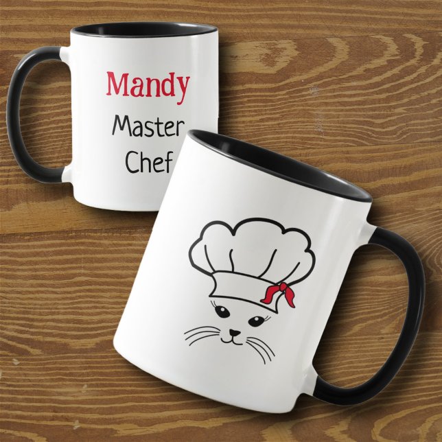 Caneca Pequeno Chef de cozinha mestre de gato personalizá (Criador carregado)