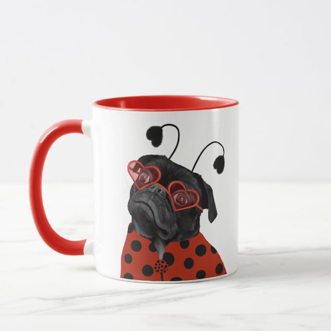 Caneca Pequeno e Bonito Pug de Amor | Pug Lovers (Esquerda)