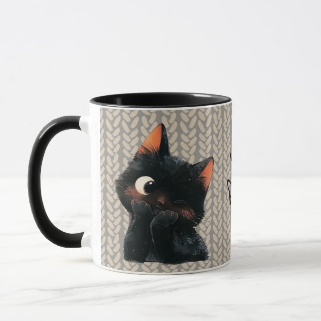Caneca Pequeno Gato Preto Cheio v3 (Esquerda)