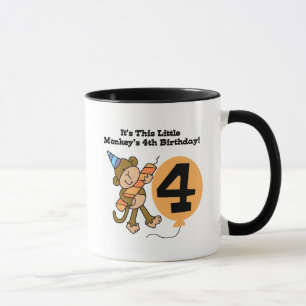 Caneca Pequeno Macaco 4º Camisetas e presentes de anivers