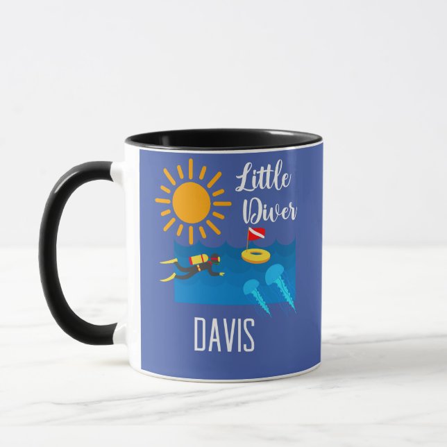 Caneca Pequeno Mergulhador com Peixe-Geleia - Mug Clássic (Esquerda)