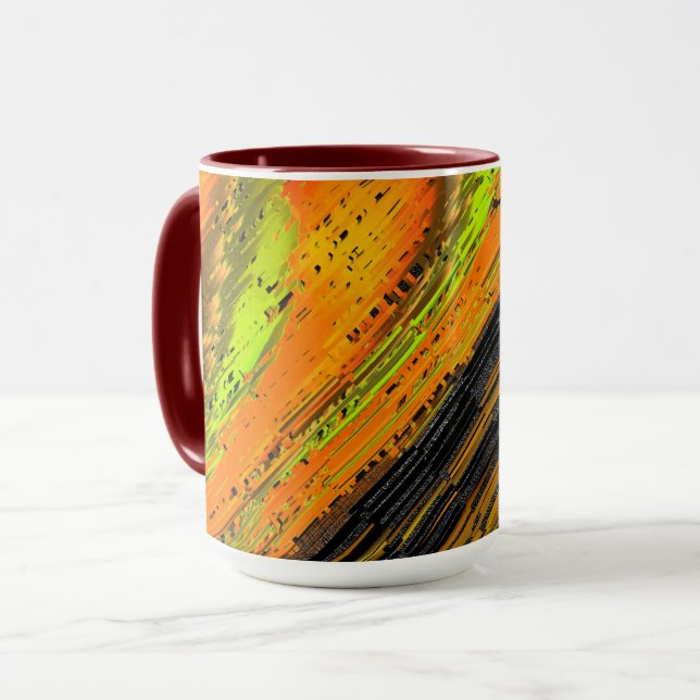 Caneca Pequeno mosaico amarelado e torcido (Frente Esquerda)